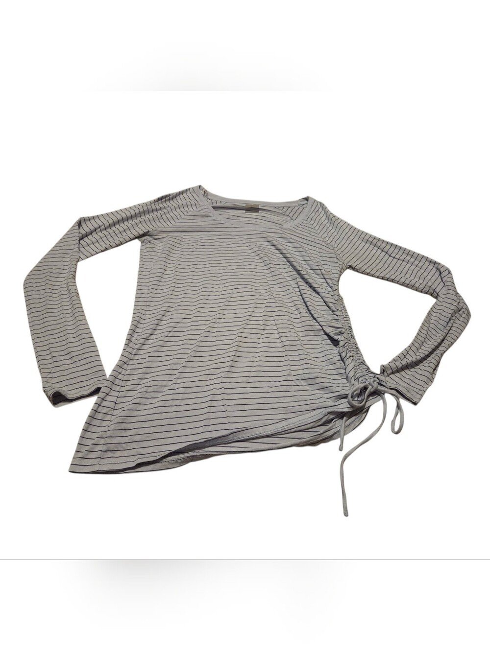 Women’s Large CALIA by Carrie Underwood Striped Side-Ruched Long Sleeve Top